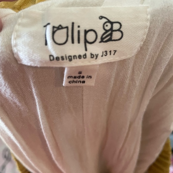 High-waisted mustard polka-dot skirt with pockets - Picture 6 of 6